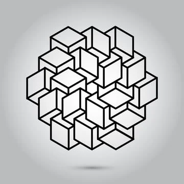 Impossible geometry symbols vector on grey background.Sacred geometry symbols 库存插图