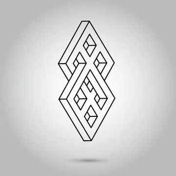 Impossible geometry symbols vector on grey background.Sacred geometry symbols Stock Illustration
