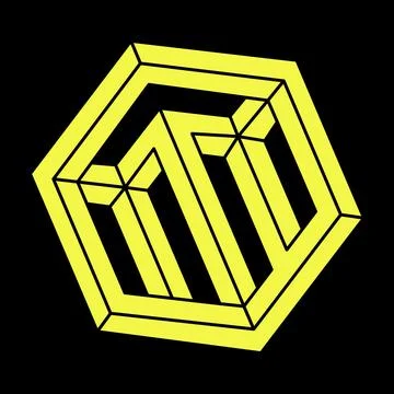 Impossible hexagon. Line design. Impossible shapes. Optical illusion objects Stock Illustration