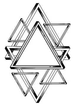 Impossible infinite triangles background. 스톡 일러스트