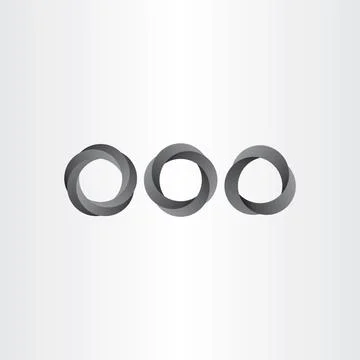 Impossible looped black circle vector set Stock Illustration