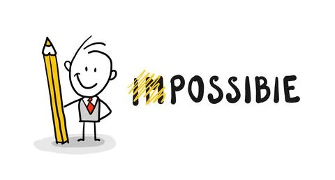 Impossible non possible, just you have positive thinking Illustrazione stock