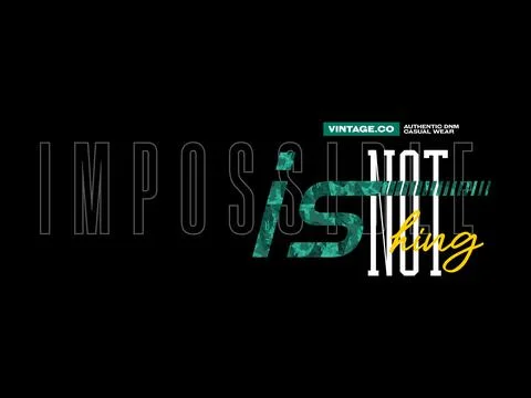 Impossible is nothing, design t-shirt streetwear clothing, vector typograph.. Stock Illustration
