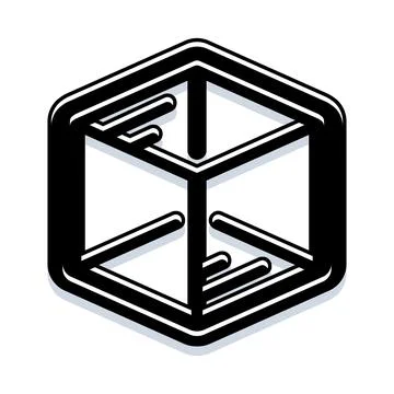 Impossible object abstract paradox symbol black and white 库存插图