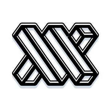 Impossible object abstract shape creating optical illusion 库存插图