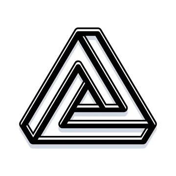 Impossible object creating optical illusion triangle concept Stock Illustration