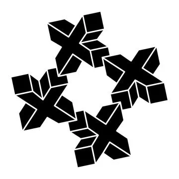 Impossible object. Geometric figure. Optical illusion shape. Optical art. Stock Illustration