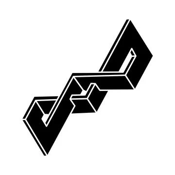 Impossible object. Geometric shape. Optical illusion figure. Optical art. Stock Illustration