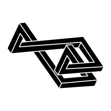 Impossible object. Geometric shape. Optical illusion figure. Optical art. Stock Illustration