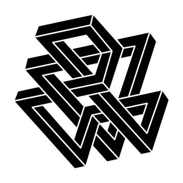 Impossible object. Geometric shape. Optical illusion figure. Optical art. Stock Illustration