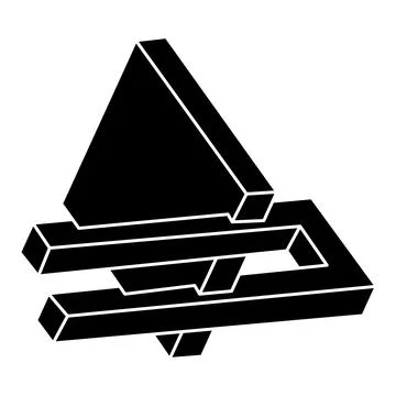 Impossible object. Geometric shape. Optical illusion figure. Optical art. Stock Illustration