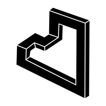 Impossible object. Geometric shape. Sacred geometry. Optical illusion figure Stock Illustration
