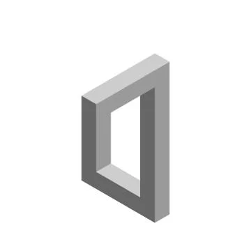 Impossible object. Isolated on white background. 3d Vector illustration. 스톡 일러스트