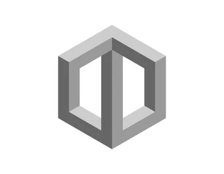 Impossible object. Isolated on white background. 3d Vector illustration. Stock Illustration