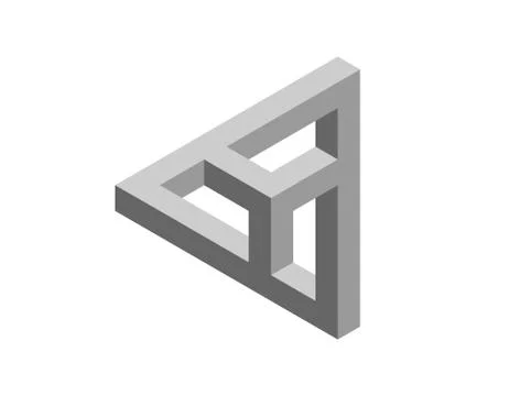 Impossible object. Isolated on white background. 3d Vector illustration. Illustrazione stock