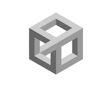 Impossible object. Isolated on white background. 3d Vector illustration. 库存插图