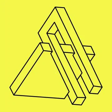 Impossible object. Line geometric shape. Optical illusion figure. Optical art. Stock Illustration