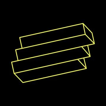 Impossible object. Line geometric shape. Optical illusion figure. Stock Illustration