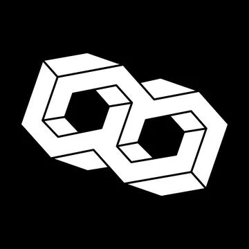 Impossible object. Line geometric shapes. Escher style. Optical illusion figure Stock Illustration
