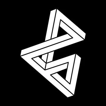 Impossible object. Line geometric shapes. Optical illusion figure. Escher Stock Illustration
