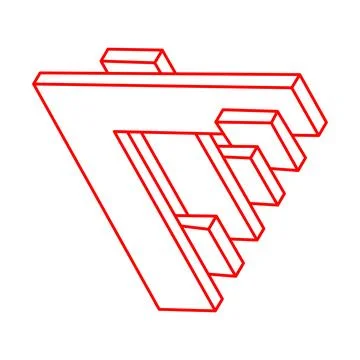 Impossible object. Logo. Optical illusion shapes. 3d illustration. Geometric Stock Illustration