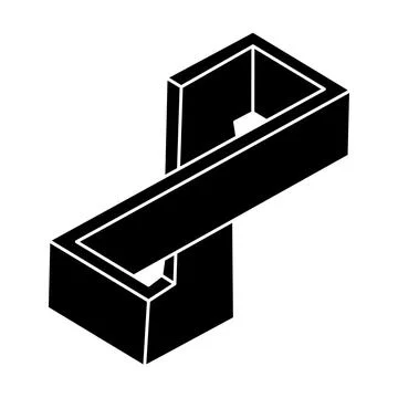 Impossible object. Optical art. Geometric shape. Optical illusion figure. Stock Illustration