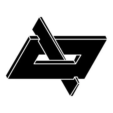 Impossible object. Optical art. Geometric shape. Optical illusion figure. Stock Illustration