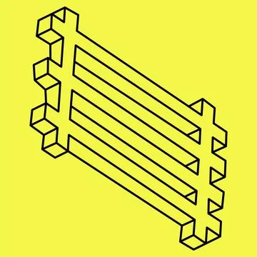 Impossible object. Optical illusion. 3d illustration. Optical art. Stock Illustration