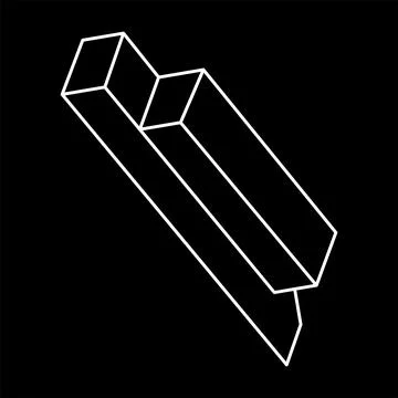 Impossible object. Optical illusion. 3d illustration. Geometric figures. optical Stock Illustration