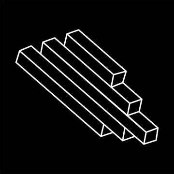 Impossible object. Optical illusion. 3d illustration. Geometric figure. Illustrazione stock