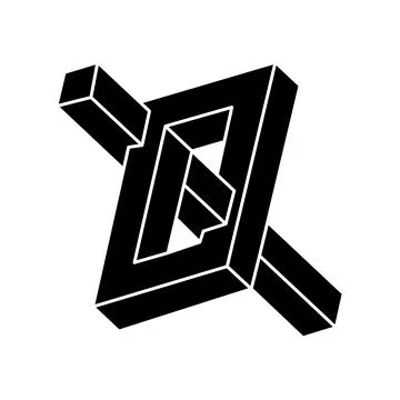 Impossible object. Optical illusion. 3d vector illustration. Unreal geometric Stock Illustration