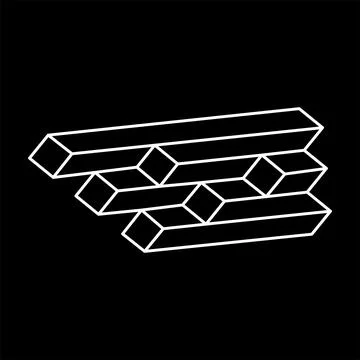 Impossible object. Optical illusion shape. 3d vector illustration. Escher style Stock Illustration