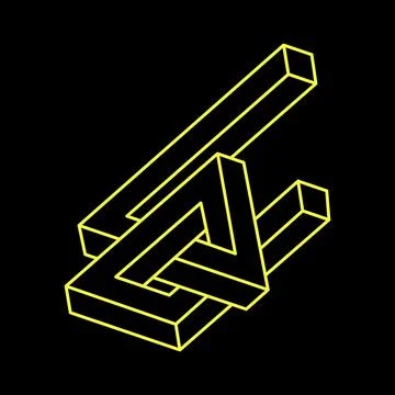 Impossible object. Optical illusion shape. 3d illustration. Geometric figures. Stock Illustration