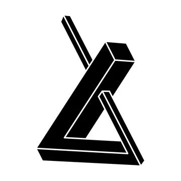 Impossible object. Optical illusion shape. Geometric figure. 3d illustration. Stock Illustration