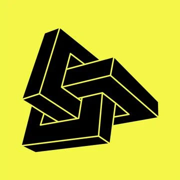 Impossible object. Optical illusion shapes. Escher style. 3d illustration Stock Illustration