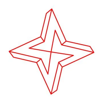 Impossible object. Optical illusion shapes. 3d illustration. Geometric figures Stock Illustration