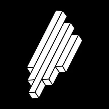 Impossible object. Optical illusion shapes. Escher paradox. 3d illustration Illustrazione stock