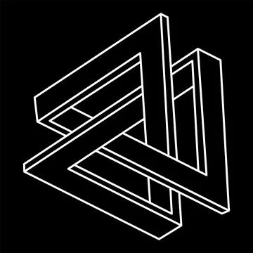 Impossible object. Sacred geometric shape. Optical illusion figure. Optical art Stock Illustration