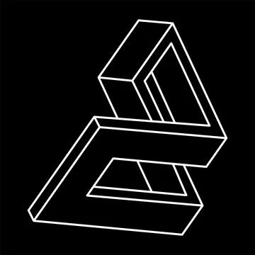 Impossible object. Unreal geometric shape. Optical illusion figure. Optical art Stock Illustration