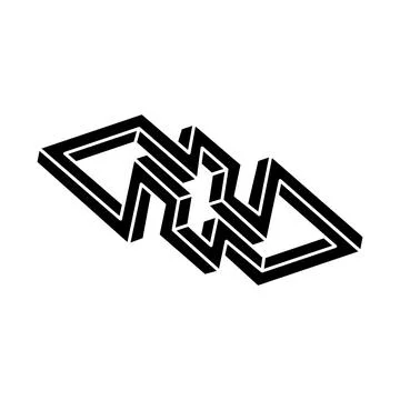 Impossible object. Unreal geometric shape. Optical illusion figure. Optical art Stock Illustration