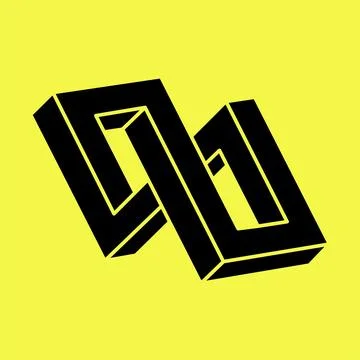 Impossible objects. Escher style. Line geometric shapes. Optical illusion figure イラスト素材