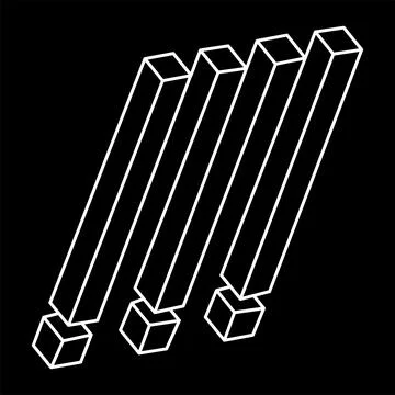 Impossible objects. Line geometric shape. Optical illusion figure. Sacred 스톡 일러스트
