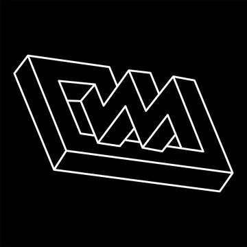 Impossible objects. Line geometric shape. Optical illusion figure. Escher style Stock Illustration