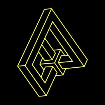 Impossible objects. Line geometric shape. Optical illusion figure. Stock Illustration