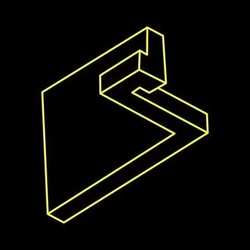 Impossible objects. Line geometric shape. Optical illusion figure. Line art Stock Illustration