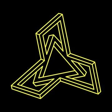 Impossible objects. Line geometric shape. Optical illusion figure. Optical art. Stockillustratie