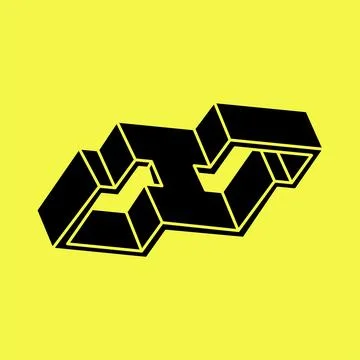 Impossible objects. Line geometric shapes. Optical illusion figures. Escher 스톡 일러스트