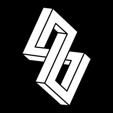 Impossible objects. Line geometric shapes. Optical illusion figure. Geometry Stock Illustration