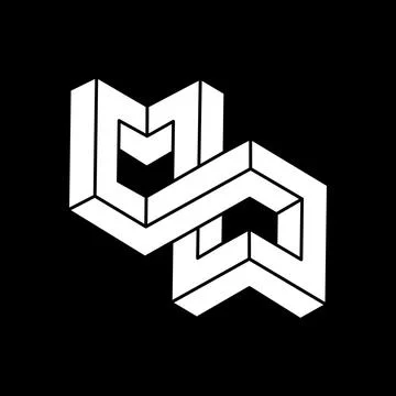 Impossible objects. Line geometric shapes. Optical illusion figures. Escher イラスト素材