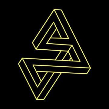 Impossible objects. Line geometric shapes. Optical illusion figures. Optical art Stock Illustration